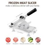Manual Frozen Meat Slicer Machine for Home Use Meat Cutter Upgraded Stainless Steel Food Slicer Beef Mutton Roll for Hotpot Thickness Adjustable Cleavers Commercial Cooking Utensils cnh