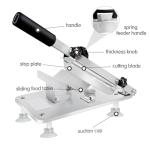 Manual Frozen Meat Slicer Machine for Home Use Meat Cutter Upgraded Stainless Steel Food Slicer Beef Mutton Roll for Hotpot Thickness Adjustable Cleavers Commercial Cooking Utensils cnh