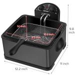 Secura 4 Liters / 17-Cup Stainless-Steel 1700-Watt Electric Deep Fryer with Timer Free Extra Odor Filter, Triple Basket, 4.5 Quarts, Black