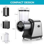Electric Meat Grinder, Grater Salad Maker 250W Electric Slicer Cheese Grater/shredder with 5 Free Attachments Electric Salad Machine Extra Large Feed Port Upgraded