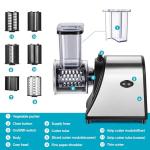 Electric Meat Grinder, Grater Salad Maker 250W Electric Slicer Cheese Grater/shredder with 5 Free Attachments Electric Salad Machine Extra Large Feed Port Upgraded