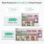 iSPECLE Chest Freezer Organizer - 2 Pack Hanging Freezer Organizer Bins with Expandable Handle for 10 to 20 Cu.Ft, Sort and Easy Slide to Get Bottom Frozen Food, Sturdy Baskets, White