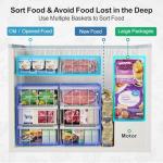 iSPECLE Chest Freezer Organizer - 2 Pack Hanging Freezer Organizer Bins with Expandable Handle for 10 to 20 Cu.Ft, Sort and Easy Slide to Get Bottom Frozen Food, Sturdy Baskets, White