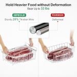 iSPECLE Chest Freezer Organizer - 2 Pack Hanging Freezer Organizer Bins with Expandable Handle for 10 to 20 Cu.Ft, Sort and Easy Slide to Get Bottom Frozen Food, Sturdy Baskets, White