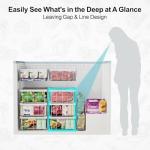 iSPECLE Chest Freezer Organizer - 2 Pack Hanging Freezer Organizer Bins with Expandable Handle for 10 to 20 Cu.Ft, Sort and Easy Slide to Get Bottom Frozen Food, Sturdy Baskets, White