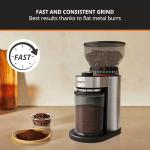 KRUPS Flat Burr Coffee Grinder Electric, 18 Adjustable Grind Settings, 2-20 Cups per Grind, Single Touch, Coffee Bean and Spice Grinder, Stainless Steel, Black