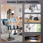 VBUOO Cordless Vacuum Cleaner, 580W 48KPA 70 Mins Vacuum Cleaners for Home, Self-Standing Stick Vacuum with Touch Screen, Wall Mount Charge, Ultra High-Power Brush for Pet Hair/Plush Carpet/All Floor