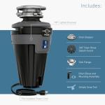 Moen Chef Series 1 HP Continuous Feed Lighted Garbage Disposal with Sound Reduction for Under Sink, Power Cord Included, EXL100C