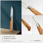 3.5 Inch Paring Knife – Swedish Steel Small Kitchen Knife with Italian Olive Wood Handle – Sharp Fruit & Vegetable Knife for Prep – Gift for Home Cooks & Chefs