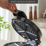 UVFAST Heart Waffle Maker, Heart Shaped Waffle Iron 5 Slices, Mini Waffle Makers with 8'' Non-stick Plates, Adjustable 5 Browning Control, Cool Touch Handle, Easy to Clean, 1000W