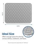 AMOAMI Dish Drying Mat,Heat-resistant,Easy Clean,Silicone Dish Drying Mats for kitchen Counter,Kitchen Gadgets Kitchen Accessories Kitchen Small Appliances (12" x 16", GREY)