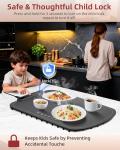 Warming Mat for Food, Upgraded Fast-Heating Electric Warming Tray with 7 Temp Levels & 8 Timers, Buffet Raised Feet & Rollable Silicone Heat Pad, Portable Food Warmer for Home, Party & Travel
