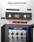 Feelfunn 24 Cans Beverage Refrigerator Cooler - Mini Fridge with Digital Temperature Control, Soda Wine Beer Drink Fridge - Small Refrigerator for Office Home Bedroom Dorm Bar, Black