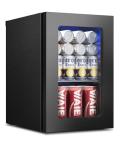 Feelfunn 24 Cans Beverage Refrigerator Cooler - Mini Fridge with Digital Temperature Control, Soda Wine Beer Drink Fridge - Small Refrigerator for Office Home Bedroom Dorm Bar, Black