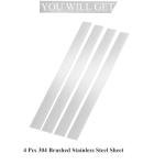 JUYO VONSAN Wall Oven Trim Kit 4Pcs 304 Brushed Stainless Steel Metal Strips Self Adhesive Trim Strips 30 Inch in Length (4, 1.5 in Width)