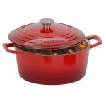 Bakken Enameled Cast Iron Dutch Oven Pot, 6QT Dutch Oven for Bread Baking, Braising & Roasting, Kitchen & Campfire Cooking, Moisture-Locking Lid, Oven Safe Up To 500°F, Works on All Cooktops, Red