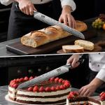 SHAN ZU 10 inch Bread Knife in Powder Steel, Serrated Bread Knife for Homemade Bread Sourdough Ultra Sharp Bread Slicer Knives with Ergonomic Pakkawood Handle for Sourdough, Turkey and Fruit