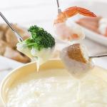 Set of 6 Stainless Steel Fondue Forks, 9.5 Inches Cheese Fondue Sticks Smore Sticks with Wooden Handle Heat Resistant for Chocolate Fountain Cheese Fondue Roast Marshmallows Fruits