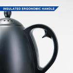 Bonavita Cosmopolitan 1.0L Gooseneck Electric Kettle, Stainless Steel Water Boiler for Coffee Brew and Tea Precise Pour Control, 6 Preset Temps, Glass Touch Panel, 1200W Fast Boil, Matte Black