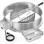onlyfire Upgrade Stainless Steel Rotisserie Ring Kit for Weber 22-inch Kettle Charcoal Grills, Comes with Charcoal Baskets and 10 Pack Drip Pans