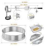 onlyfire Upgrade Stainless Steel Rotisserie Ring Kit for Weber 22-inch Kettle Charcoal Grills, Comes with Charcoal Baskets and 10 Pack Drip Pans