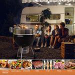 onlyfire Upgrade Stainless Steel Rotisserie Ring Kit for Weber 22-inch Kettle Charcoal Grills, Comes with Charcoal Baskets and 10 Pack Drip Pans