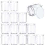 15 Pack 6oz Clear Plastic Jars Wide-mouth Storage Containers,Refillable Empty Containers for Dry Food,Dried Fruit,Seasoning and Honey Storage