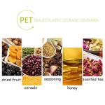 15 Pack 6oz Clear Plastic Jars Wide-mouth Storage Containers,Refillable Empty Containers for Dry Food,Dried Fruit,Seasoning and Honey Storage