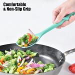 Doosu Silicone Spoon Spatula, 600ºF Heat-Resistant Food Grade Rubber Spoonula with Seamless Design, Non-Stick Flexible Scraper Kitchen Cooking Spoon Baking Tool for Mixing, Scraping (Aqua Sky)