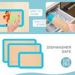 Silicone Baking Mat, Reusable Silicone Mats for Baking Set of 3, Non-Stick Baking Supplies for Pastries, Cookies, Macaroons, Bread