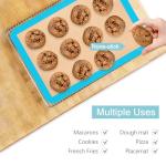 Silicone Baking Mat, Reusable Silicone Mats for Baking Set of 3, Non-Stick Baking Supplies for Pastries, Cookies, Macaroons, Bread