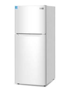 BLACK+DECKER 10 Cu. Ft. Top Mount Refrigerator with Freezer, 2 Door Refrigerator with Top Freezer and Adjustable Temperature Control, ENERGY STAR, BR1000HW, White