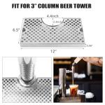 Hilangsan Kegerator Drip Tray Stainless Steel Beer Drip Tray Bar Drip Trays for Kegerator Beer Tap Drip Tray Keg Drip Tray Kegerator Accessories Anti-Skid Base Metal Kegrator Drip Mat