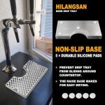Hilangsan Kegerator Drip Tray Stainless Steel Beer Drip Tray Bar Drip Trays for Kegerator Beer Tap Drip Tray Keg Drip Tray Kegerator Accessories Anti-Skid Base Metal Kegrator Drip Mat