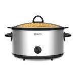 Kitchen Elite 6 Quart Slow Cooker for Large Families, Stainless Steel Crock Pot with 3 Heat Settings, Dishwasher-Safe Ceramic Pot & Tempered Glass Lid