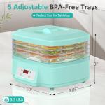 Prenafla Food Dehydrator Machine - 5 Trays Dehydrator with Digital Adjustable Timer & Temperature Control, 200W Electric Dryer for Food and Jerky, Fruit, Dog Treats, Herbs, Snacks (5 Trays)
