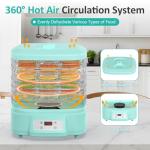 Prenafla Food Dehydrator Machine - 5 Trays Dehydrator with Digital Adjustable Timer & Temperature Control, 200W Electric Dryer for Food and Jerky, Fruit, Dog Treats, Herbs, Snacks (5 Trays)