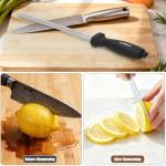 Luffexx Professional 12-Inch Knife Sharpening Rod, High-Carbon honing rod to Sharpen the Knife Quickly, Perfect Knife Sharpener for Chefs and Home Cooks, Easy to Use & Sturdy