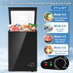 Dawmilon 5.0 Cu.Ft Chest Freezer, Energy Efficient & Quiet Deep Freezer with Adjustable Thermostat, Removable Basket & Defrost Drain – Compact Freezer for Home, Garage, Apartment & Dorm, Black