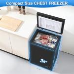 Dawmilon 5.0 Cu.Ft Chest Freezer, Energy Efficient & Quiet Deep Freezer with Adjustable Thermostat, Removable Basket & Defrost Drain – Compact Freezer for Home, Garage, Apartment & Dorm, Black