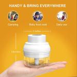 Electric Garlic Chopper Mini, Garlic Masher Crusher Mincer, Mini Food Processor Small with Garlic Peeler And Spoon, 100ML/3.3FL OZ, White