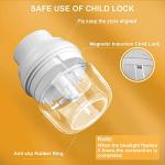 Electric Garlic Chopper Mini, Garlic Masher Crusher Mincer, Mini Food Processor Small with Garlic Peeler And Spoon, 100ML/3.3FL OZ, White