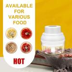 Electric Garlic Chopper Mini, Garlic Masher Crusher Mincer, Mini Food Processor Small with Garlic Peeler And Spoon, 100ML/3.3FL OZ, White