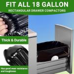 18 Gallon 100 Count Compactor Kitchen Trash Bags 1.2 Mil THICK with Reinforced Drawstring | Heavy Duty Perfect Fit for 13-18 Gallon & Most Kitchen Compactors | Tear & Leak Resistant | Black
