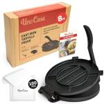 Uno Casa 8 Inch Cast Iron Tortilla Press