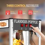 ROVSUN Popcorn Machine with Cart, Wheels & 8 Ounce Kettle Makes Up to 32 Cups, Popcorn Maker w/Candy Dispensers Scoop Oil Spoon & 3 Popcorn Cups Movie Theater Style for Commercial Home, ETL Certified