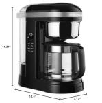 KitchenAid 12 Cup Drip Coffee Maker with Spiral Showerhead and Programmable Warming Plate - KCM1209, Onyx Black