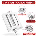 RETHONE Pasta Maker Attachment for KitchenAid Stand Mixers -3 in 1 Set Pasta Attachments includes Pasta Roller, Spaghetti Fettuccine Cutter, Pasta Machine Attachment Accessories for KitchenAid