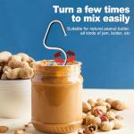 CeroDimo Stainless Steel Peanut Butter Stirrer Tool - Nut Butter Mixer for 12-30oz Jars, Perfect for Smoothly Mixing Peanut Butter, Almond Butter, and Jams