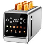 Toaster 4 Slice Digital Smart Touch Screen with Memory Function Single Slot Tech Stainless Steel Toaster Wide Slot for Bagels | 6 Toast Settings & 5 Bread Types | Defrost & Reheat